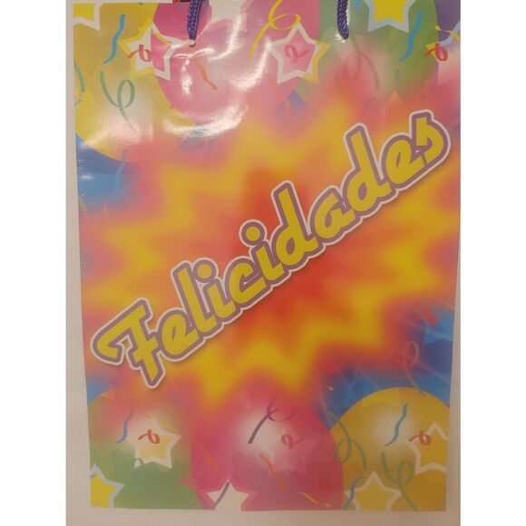 20/$12 "Felicidades" Birthday Multicolor Balloons Party Gift Bag - Picture 1 of 1